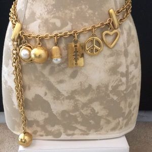 MOSCHINO vintage charm gold plated chain belt
